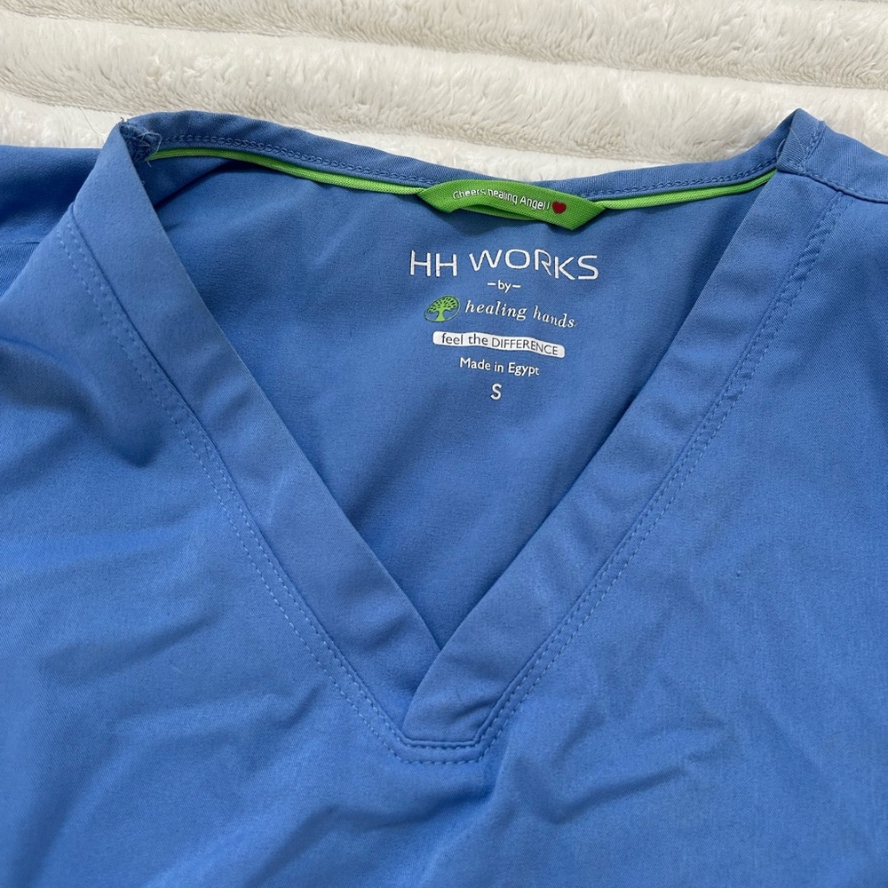 HH Works Blue V-Neck Scrub Top and Pants